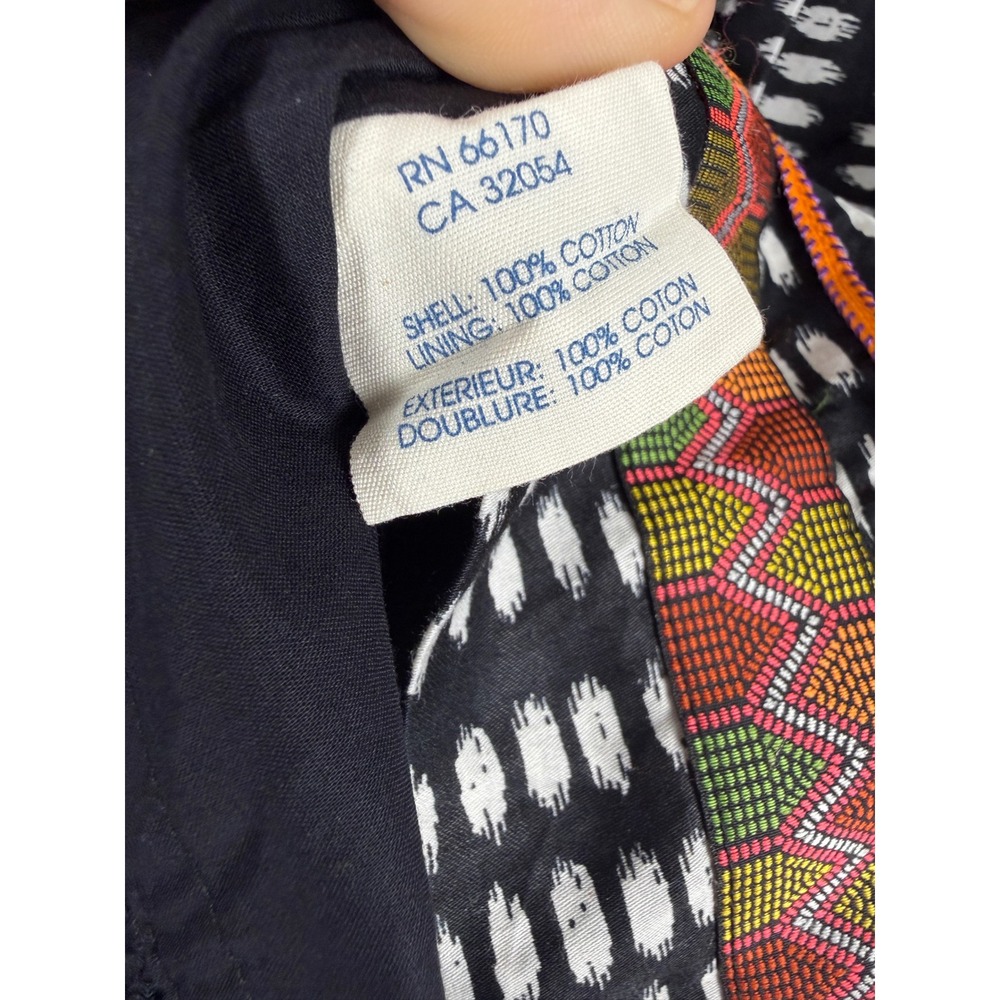 Anthropologie Edme & Esyllte Black White Ikat A-Line Skirt Size 4 Boho - Picture 7 of 8